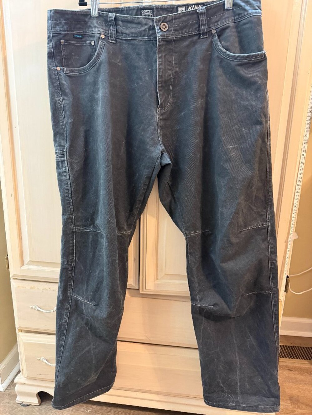 KÜHL Rydr Men's Pants 38x32 Gray Heavyweight Canvas Work Hiking Patina Dye